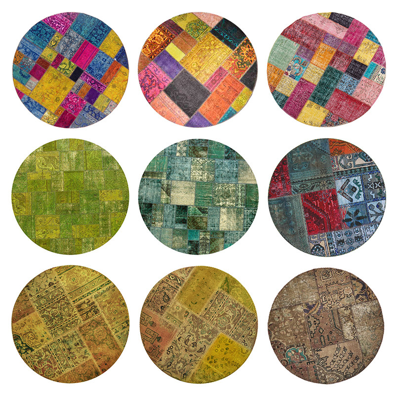 进口手工拼接羊毛圆形地毯客厅茶几卧室床边毯现代波斯进口复古,居家布艺,地毯,淘宝优惠券,粉丝福利购,淘宝优惠卷