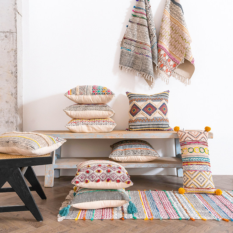 视觉味道进口手工棉抱枕波西米亚北欧摩洛哥装饰客厅沙发靠垫靠枕,居家布艺,靠垫/抱枕,淘宝优惠券,粉丝福利购,淘宝优惠卷