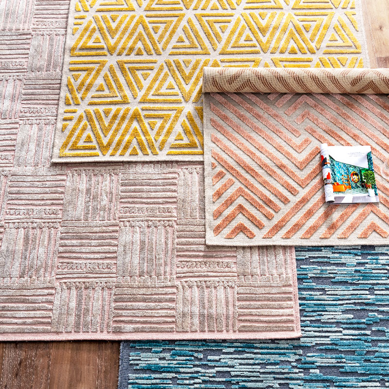 视觉味道现代轻奢羊毛混纺地毯