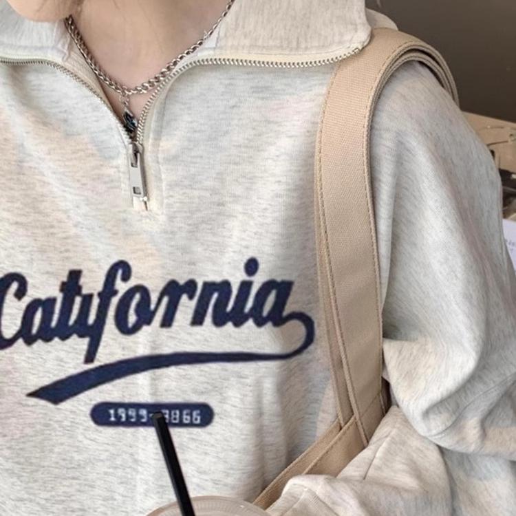 加绒加厚卫衣设计感小众纯棉宽松