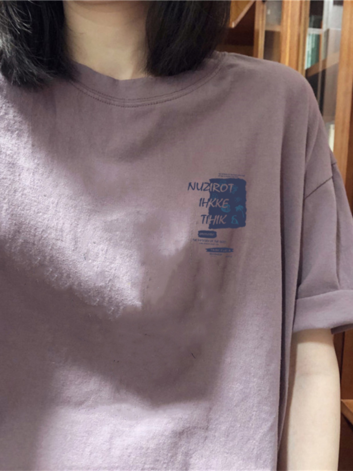 短袖设计感常规oversize纯棉女