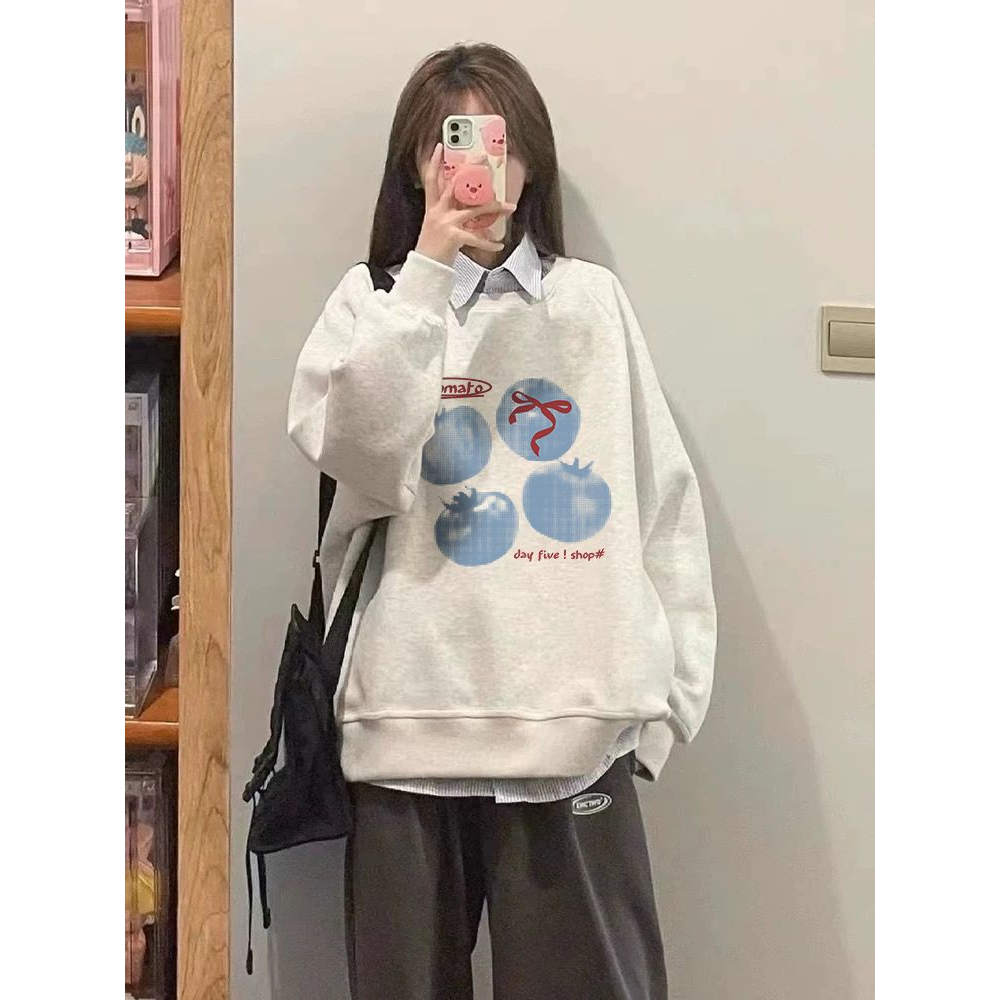 【重磅纯棉】秋冬加绒圆领卫衣女