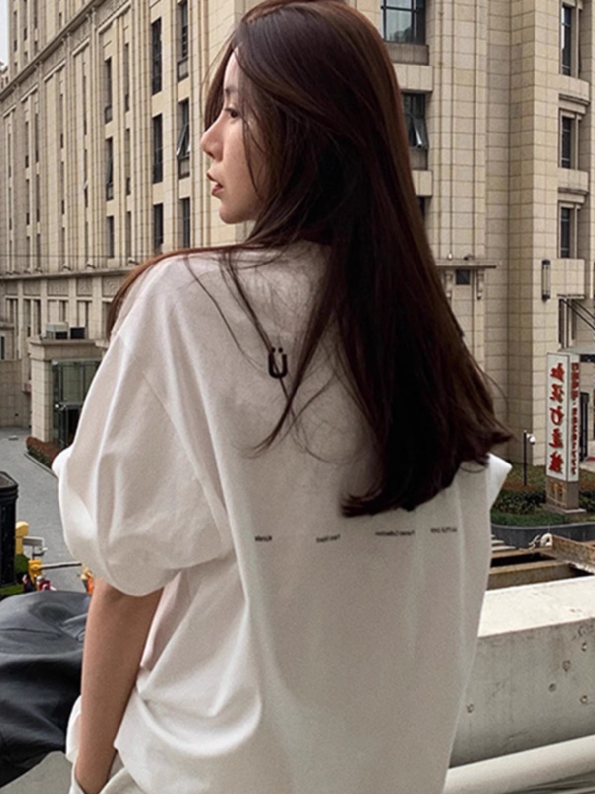 短袖潮牌常规正肩纯棉女