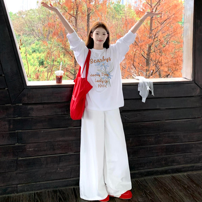 【重磅纯棉】春秋美式圆领T恤女