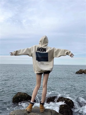 加绒加厚宽松纯棉美式连帽卫衣