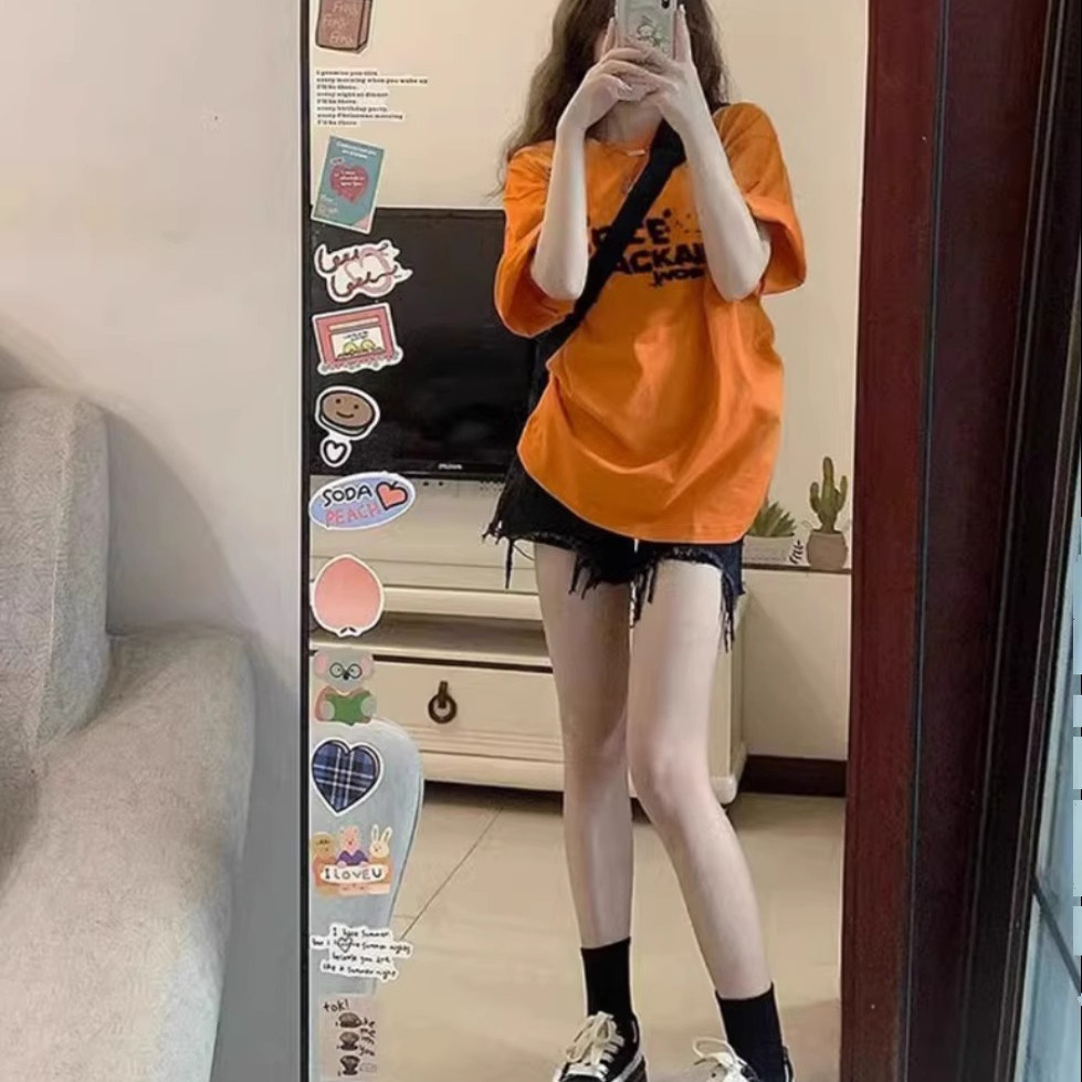 短袖设计感小众重磅印花纯棉男女