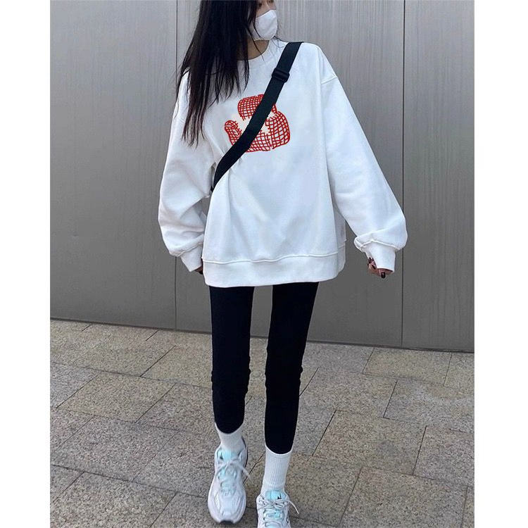 【重磅纯棉】加绒加厚圆领卫衣女