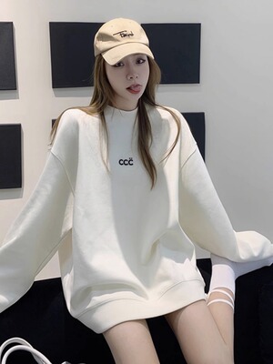 加绒加厚宽松纯棉慵懒风卫衣