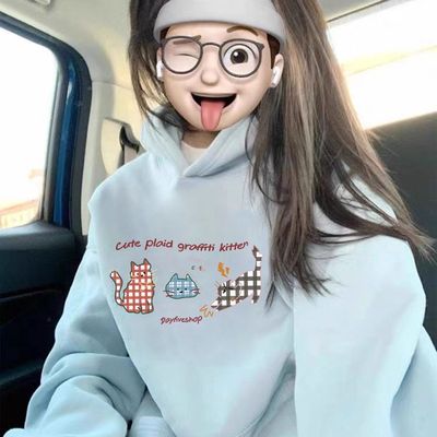 【重磅纯棉】秋冬加绒连帽卫衣女