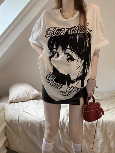 短袖oversize常规印花纯棉女
