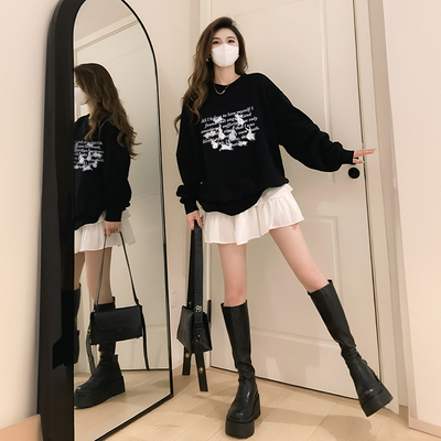 【重磅纯棉】秋冬美式圆领卫衣女