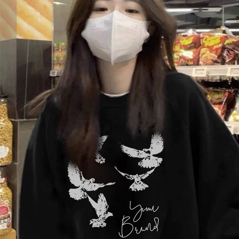 【重磅纯棉】加绒加厚圆领卫衣女