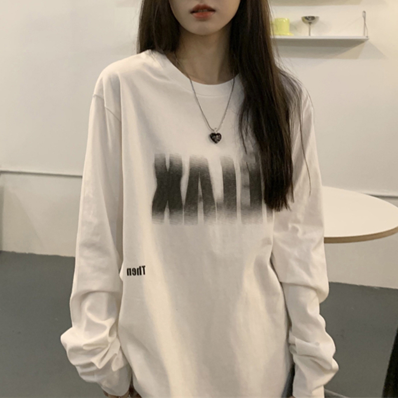 长袖设计感小众常规韩版纯棉女