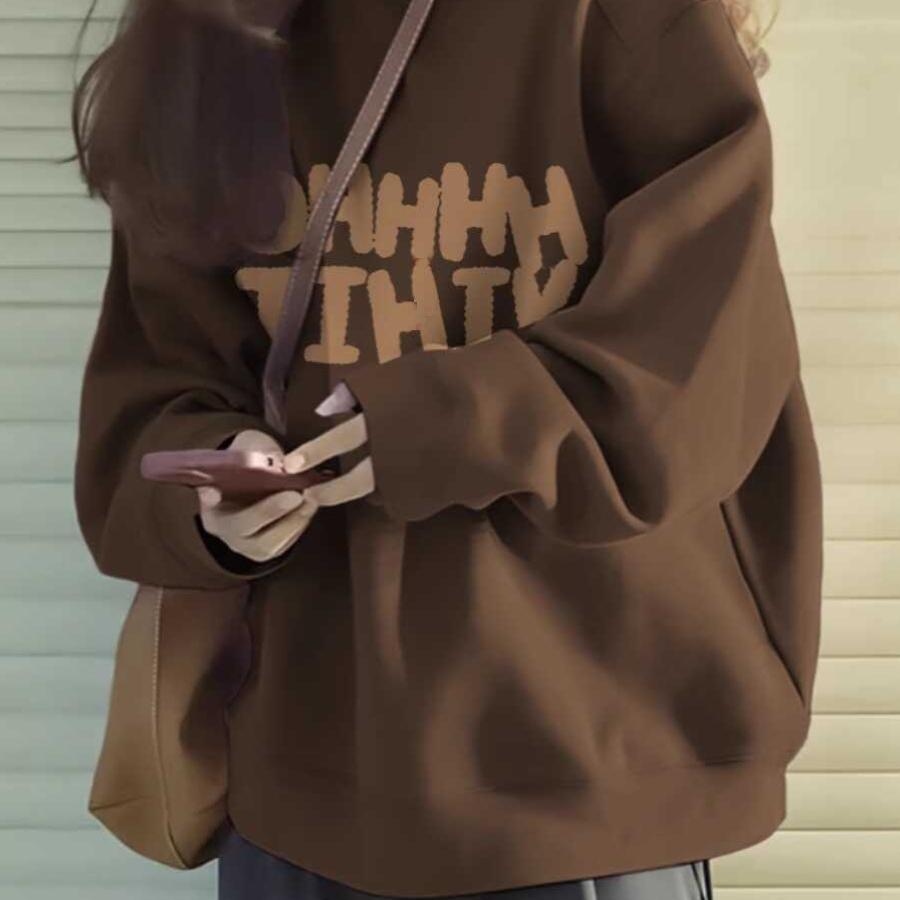 春秋薄款卫衣美式宽松