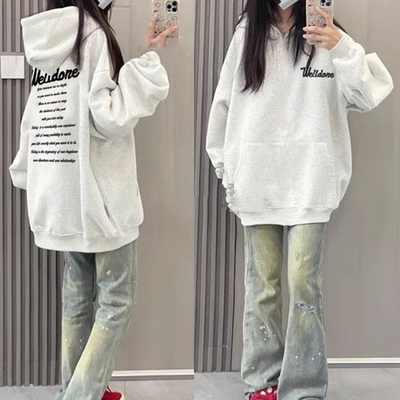 【重磅纯棉】秋冬美式连帽卫衣女