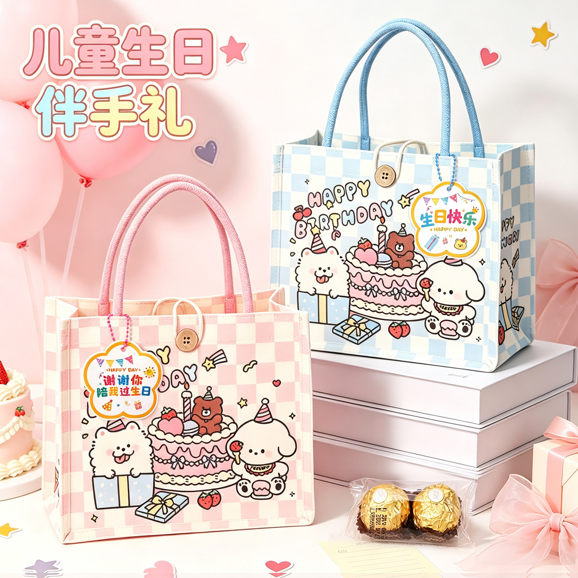 儿童生日伴手礼礼品袋零食大礼包图片