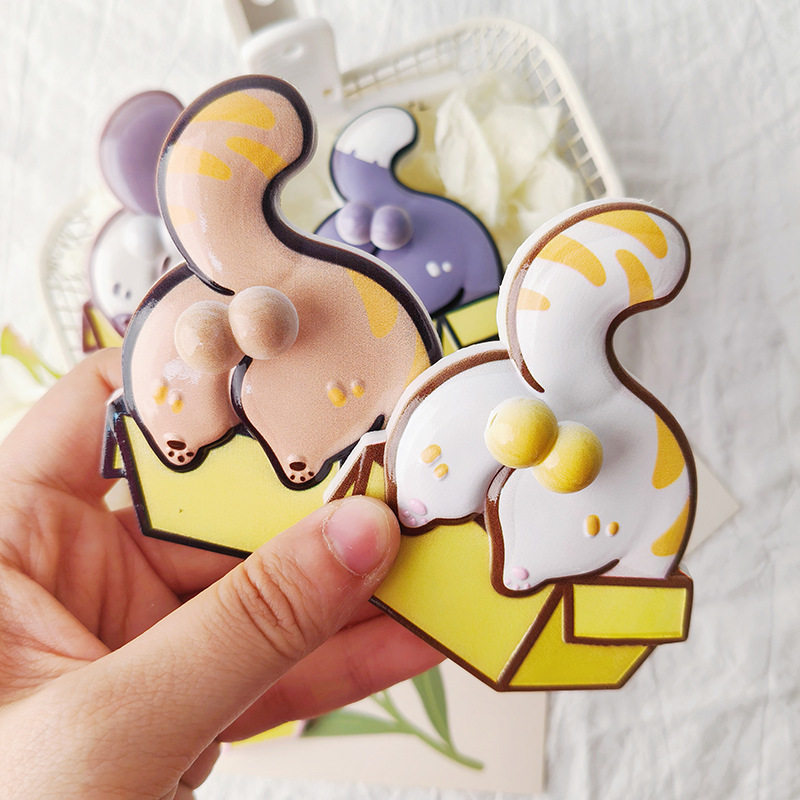 猫屁屁磁力贴卡通创意可爱磁性冰箱贴3D立体树脂家居装饰磁吸贴