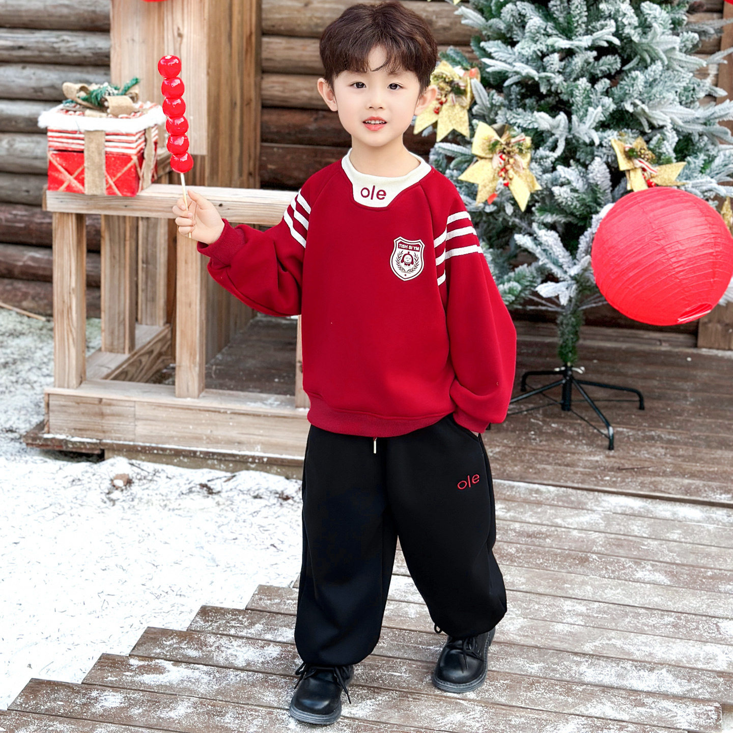 男童秋冬款加绒卫衣套装2025新款洋气儿童冬季红色喜庆宝宝年服潮,童装/婴儿装/亲子装,儿童运动套装,淘宝优惠券,粉丝福利购,淘宝优惠卷