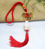 明咒白玉葫芦卸 五帝钱挂件镇宅门冲宝聚气