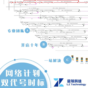 代做代画单双代号时标网络图定制绘制工程项目施工进度计划横道图