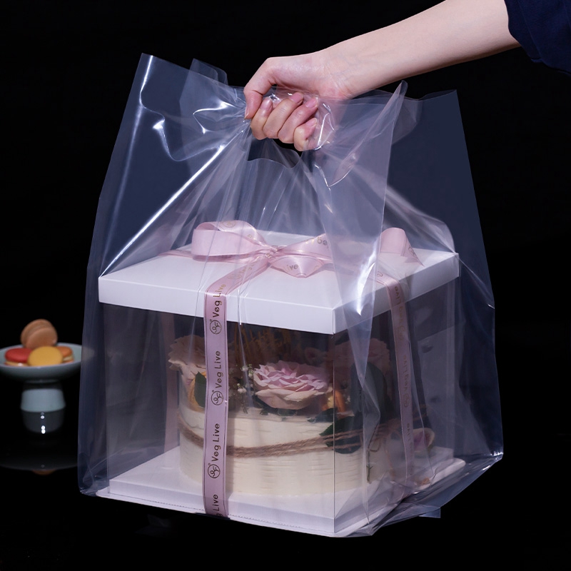 透明加厚蛋糕袋子面包甜品包装袋烘焙蛋糕盒打包袋外卖手提塑料袋-封面