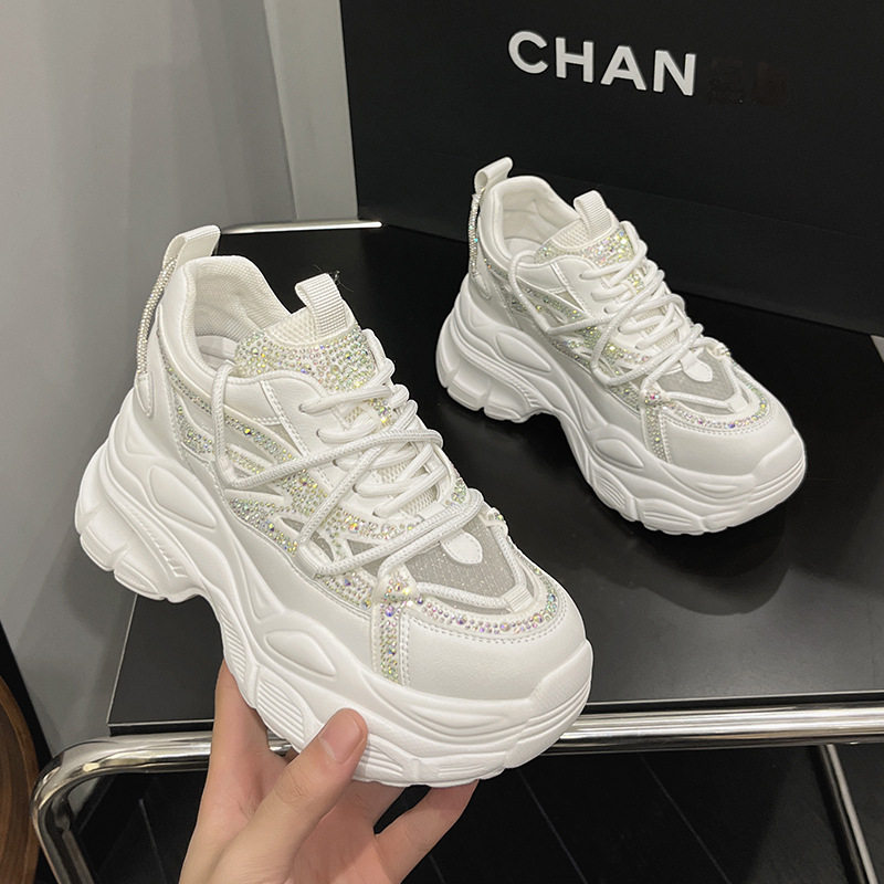 香港正品百搭真皮女鞋内增高8C老爹鞋