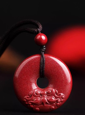 贵州铜仁万山真朱砂貔貅平安扣吊坠女款项链紫金砂男挂件新款