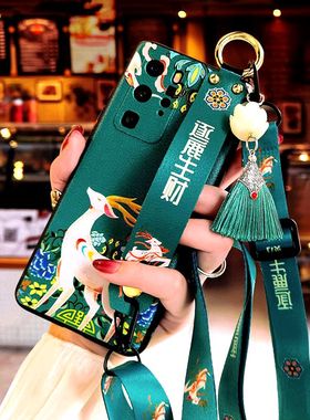 适用vivos30手机壳逐鹿生财S20/S19/S18/S17斜跨vivox90/x80/x70/x60磨砂vivo软y300/y200/y100中国风z5i/z3