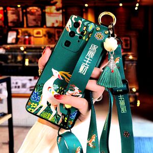 适用vivos30手机壳逐鹿生财S20/S19/S18/S17斜跨vivox90/x80/x70/x60磨砂vivo软y300/y200/y100中国风z5i/z3