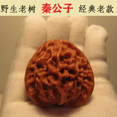 小众文玩核桃精品配对狮子头官帽三棱直播 秦岭野生珊瑚纹秦公子