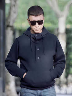 孙红雷同款卫衣秋冬加肥加大码运动外套港风加绒宽松连帽卫衣男潮