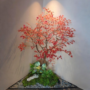 仿真红枫树仿真树装饰树假树仿真植物造景室内餐厅景观树仿生绿植
