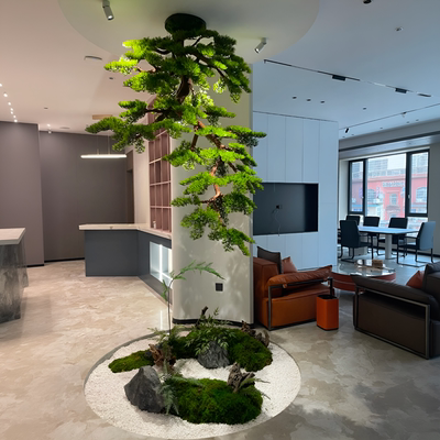 橱窗造景装饰中式茶室高仿真绿植