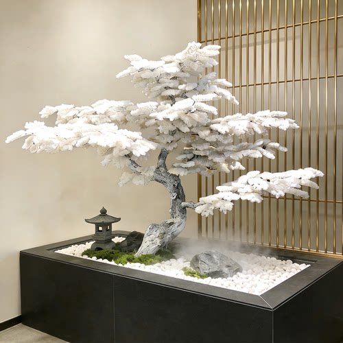高档松树仿真树中式摆件酒店会所
