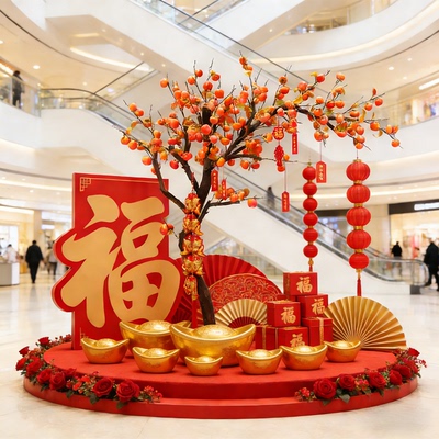 仿真柿子树柿柿如意许愿树氛围感