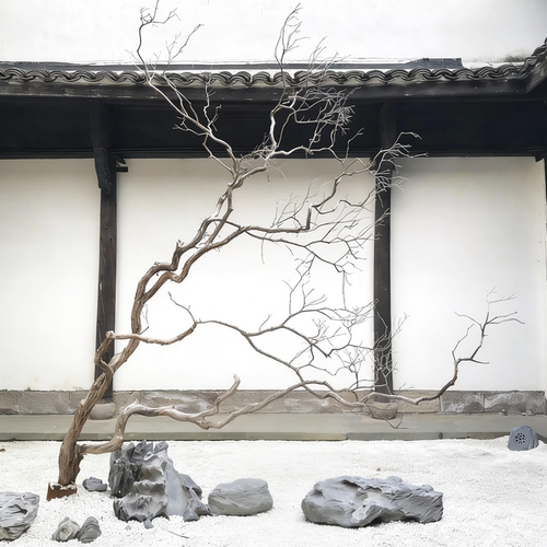 高端会所景观装饰大型落地枯树