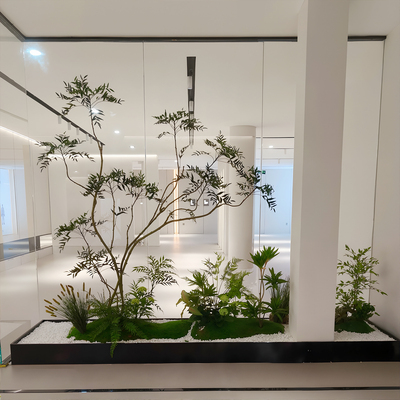 仿真绿植造景十大功劳室内景观