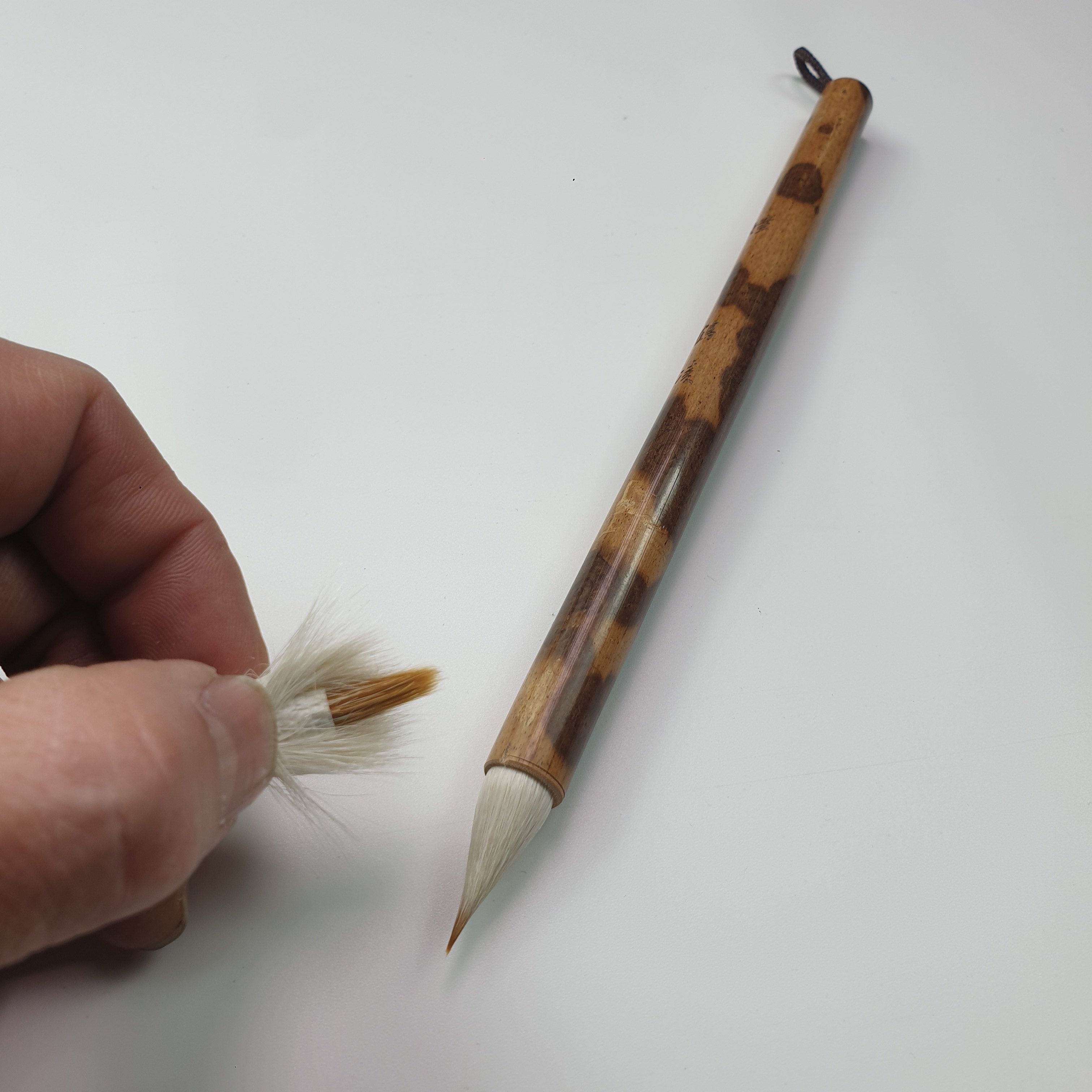 鹤凌仿唐缠纸鸡距小楷毛笔 黑檀北尾狼毫小楷 信笺印谱抄经书法