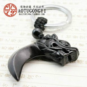 黑檀木质原创十二生肖龙年手编汽车钥匙扣男 出入保平安礼物饰品