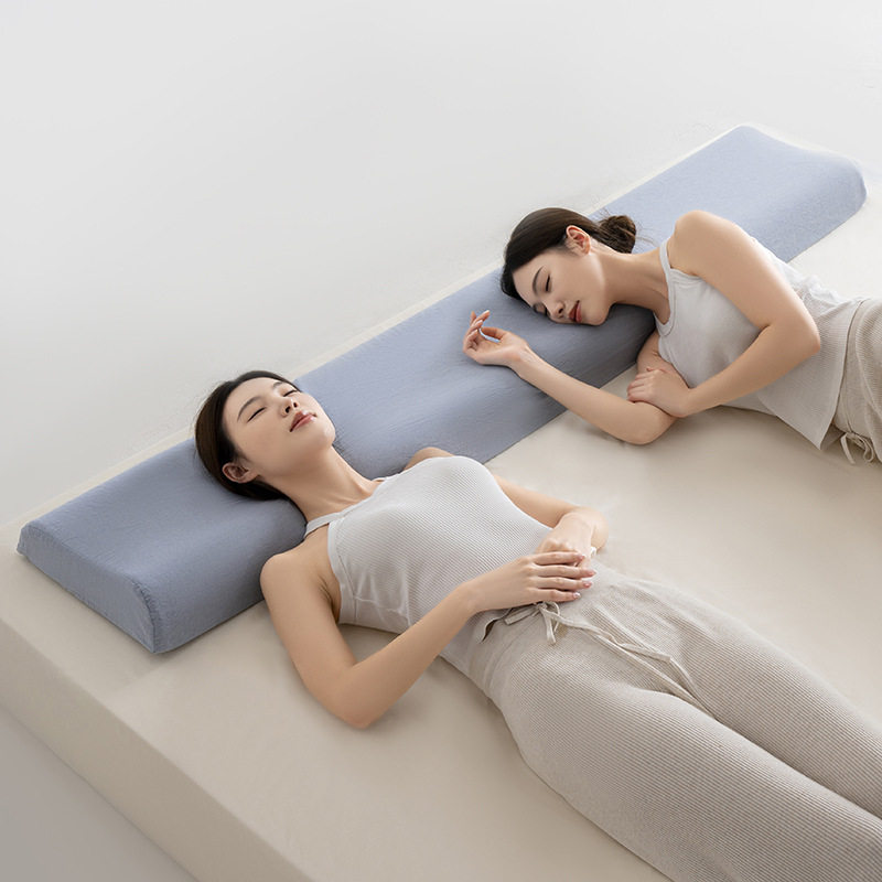 新品记忆棉双人枕头全棉水洗棉外枕套卧室家用长枕芯慢回弹高低枕