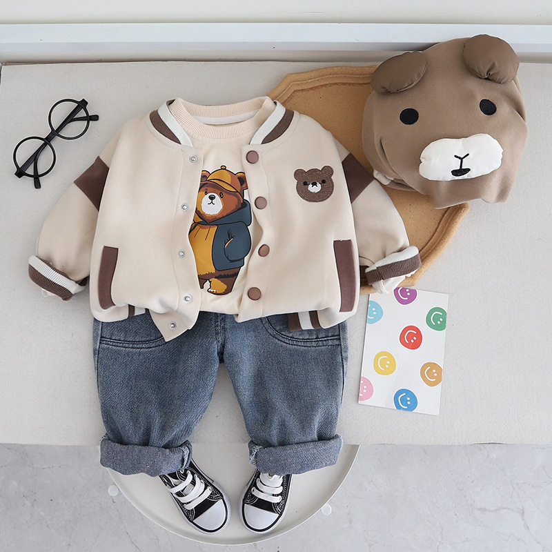 男童秋装休闲套装2024新款宝宝春秋婴儿童韩版棒球服长袖三件套潮,童装/婴儿装/亲子装,套装,淘宝优惠券,粉丝福利购,淘宝优惠卷