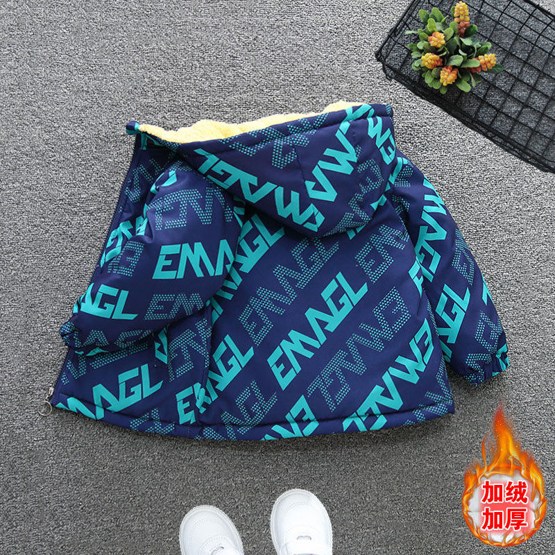 男童秋冬季外套加绒派克服2025新款中大女童加厚冬季保暖棉服棉袄