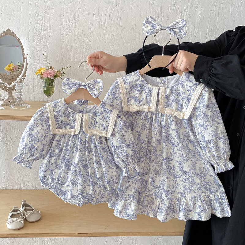 2026秋季纯棉婴儿衣服女宝宝包屁衣儿童新款长袖连衣裙百搭姐妹装