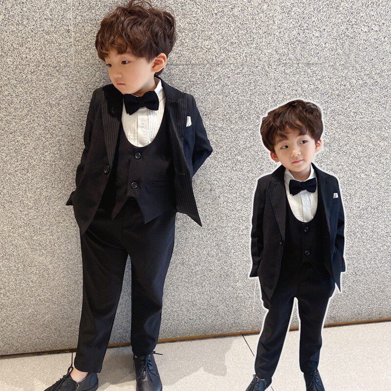 专拍加绒衬衫童装西装套装2025男童陈wei霆同款西服外套裤子马甲
