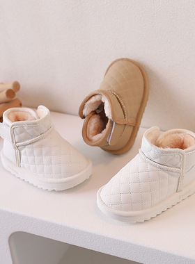 宝宝雪地靴冬季加绒加厚中小童棉鞋婴儿保暖鞋子学步鞋男女童棉靴