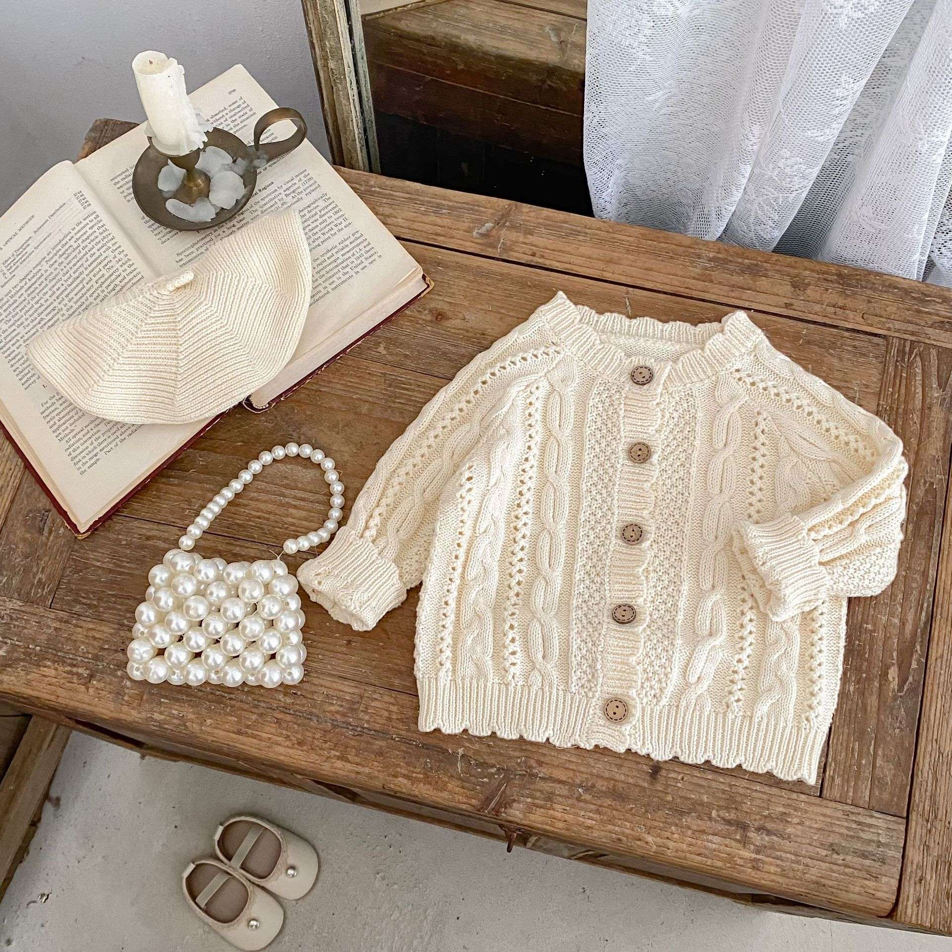 2025新款秋装男女宝宝麻花编织针织外套时尚百搭儿童时髦开衫毛衣