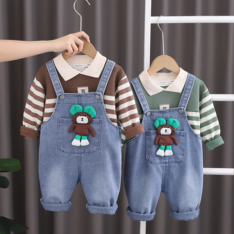 男宝宝秋装套装2024新款男童儿童休闲帅气立体小熊背带裤两件套潮,童装/婴儿装/亲子装,套装,淘宝优惠券,粉丝福利购,淘宝优惠卷