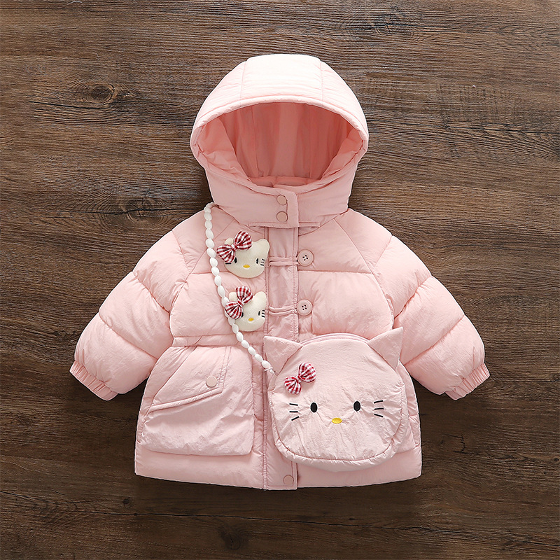 m346女童加厚棉衣冬季外套可爱时尚百搭卡通棉服冬季新款棉袄