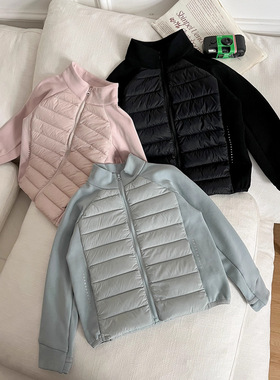 可溯源新国标90白鸭绒外套5A抗菌发热爱丽丝绒拼接羽绒服内搭神器