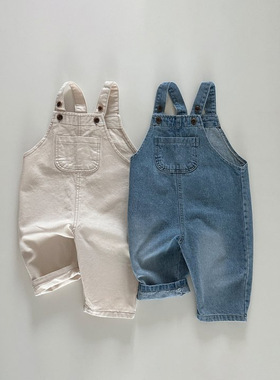 秋季童装新韩版ins牛仔背带裤中小童潮搭男女童韩系休闲裤连身裤